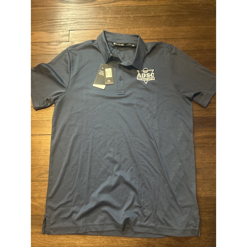 NEW Travis Mathew Polo Shirt Mens L Blue Golf Short Sleeve